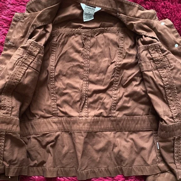 Brown faux denim retro jacket - Picture 10 of 12